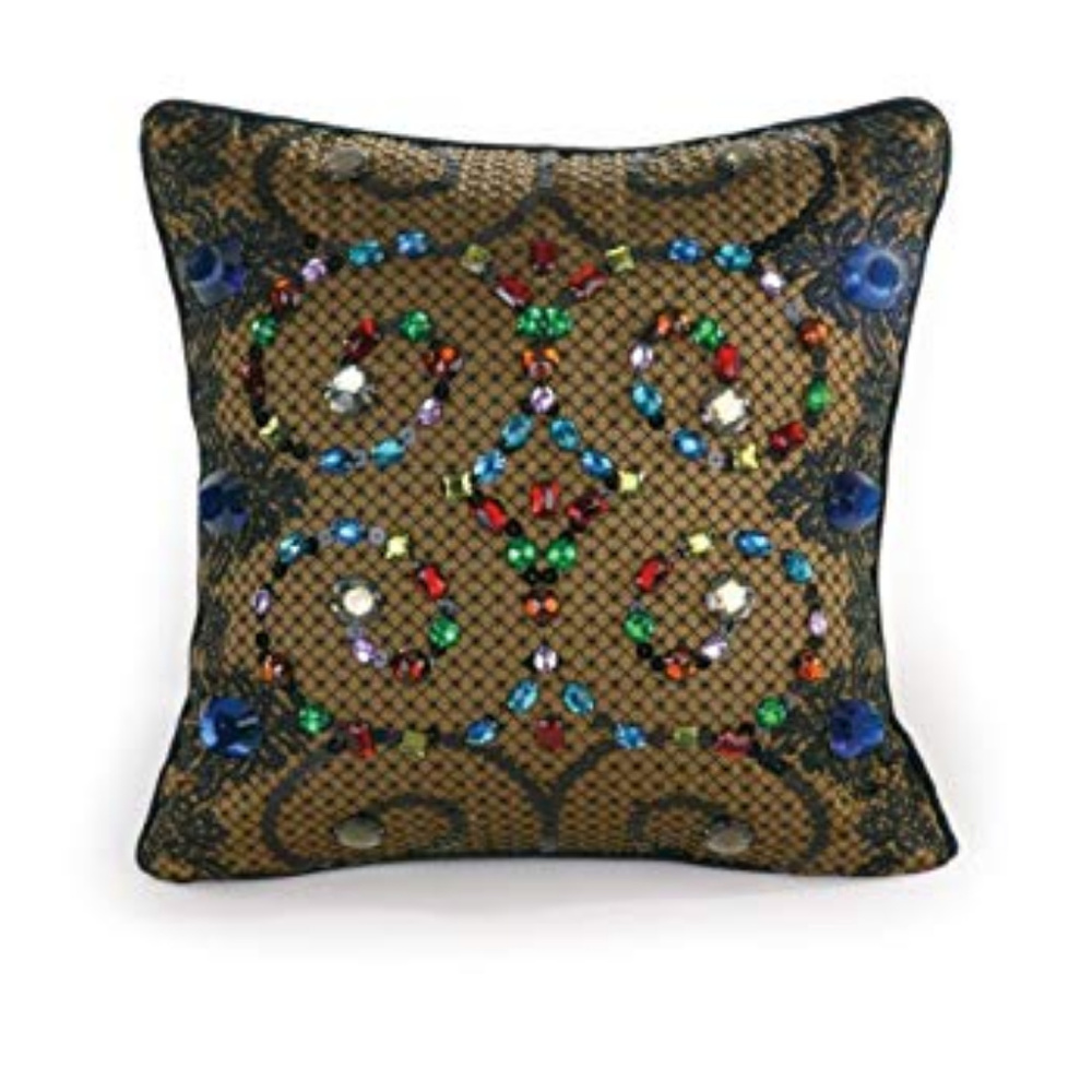 NANETTE LEPORE SET OF TWO ‘VILLA' BAROQUE JEWELED PILLOW SET OF TWO NWT